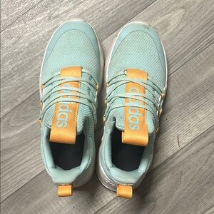 Adidas Mint Green and Orange Sneakers